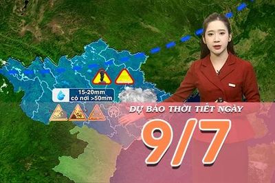 [Video] Dự báo thời tiết ngày 9/7/2026: Bắc Bộ mưa dông tăng về chiều tối, Trung Bộ nắng nóng trở lại