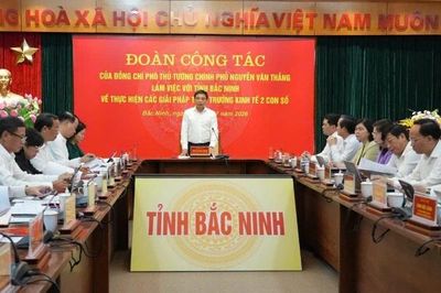 Phó Thủ tướng Nguyễn Văn Thắng đề nghị Bắc Ninh kiên định mục tiêu tăng trưởng hai con số gắn với nâng cao chất lượng tăng trưởng