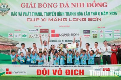 U8 Nghi Sơn lần đầu tiên vô địch Giải Bóng đá Nhi đồng Báo và Phát thanh, truyền hình Thanh Hóa