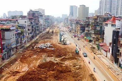 Hình ảnh Vành đai 1 đoạn Hoàng Cầu - Voi Phục sắp thông xe toàn tuyến