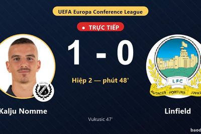 TRỰC TIẾPTrực tiếp Kalju Nomme vs Linfield: Kalju Nomme mở tỷ số