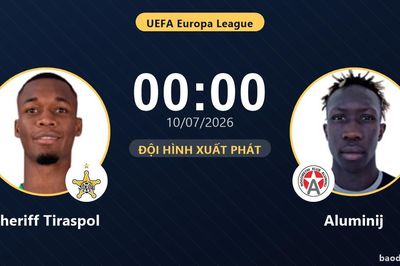 TRỰC TIẾPTrực tiếp Sheriff Tiraspol vs Aluminij: Hiệp 2 bắt đầu, hòa 0-0