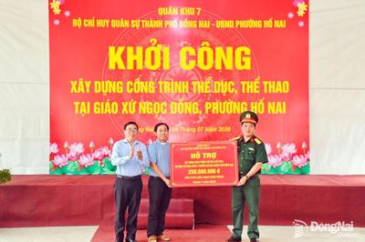 Bộ Chỉ huy Quân sự thành phố Đồng Nai khởi công xây dựng công trình thể dục, thể thao cho đồng bào tôn giáo