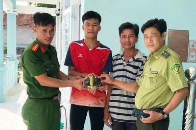 Người dân xã Bình Hiệp tự nguyện giao nộp cá thể rùa quý hiếm
