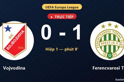 TRỰC TIẾPTrực tiếp Vojvodina vs Ferencvarosi TC: Ferencvarosi TC mở tỷ số