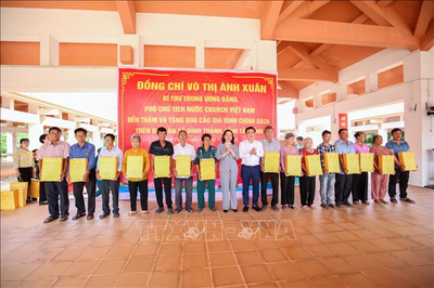 Phó chủ tịch nước Võ Thị Ánh Xuân dâng hương tưởng niệm các anh hùng liệt sĩ tại Tây Ninh