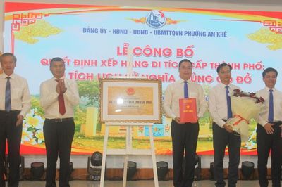 Phường An Khê đón nhận Bằng xếp hạng di tích cấp thành phố đối với Nghĩa trủng Gò Đồ