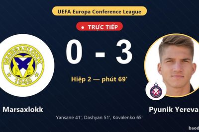 TRỰC TIẾPTrực tiếp Marsaxlokk vs Pyunik Yerevan: Pyunik Yerevan nới rộng cách biệt 0-3