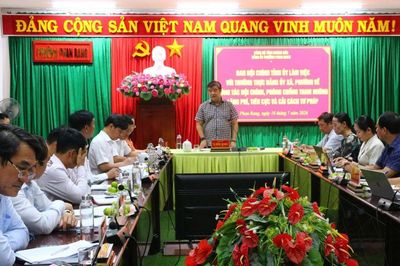 Ban Nội chính Tỉnh ủy làm việc với Thường trực Đảng ủy 3 xã, phường phía nam Khánh Hòa