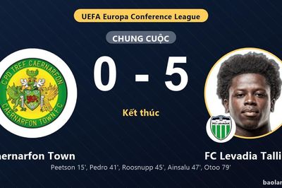 Đại bại 0-5 trước Levadia Tallinn, Caernarfon Town sớm hụt hơi vòng loại Conference League