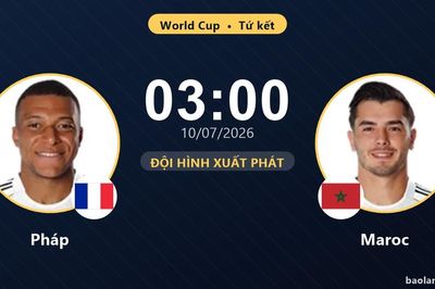TRỰC TIẾPTrực tiếp Pháp vs Maroc: Đội hình xuất phát