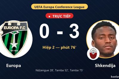 TRỰC TIẾPTrực tiếp Europa vs Shkendija: Shkendija nới rộng cách biệt 0-3