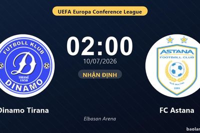 TRỰC TIẾPTrực tiếp Dinamo Tirana vs FC Astana: Hiệp 2 bắt đầu, hòa 0-0