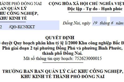 Quy hoạch Khu công nghiệp Bắc Đồng Phú giai đoạn 2 tại Đồng Nai: Quy mô 316ha cho 10.000 lao động