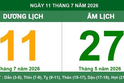 Lịch Âm Dương ngày 11/7/2026: Giờ hoàng đạo và lưu ý ngày Tam Nương