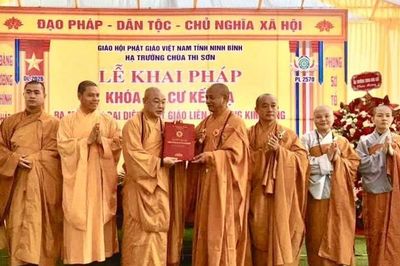 Ninh Bình: Chùa Thi Sơn khai pháp khóa An cư kiết hạ và ra mắt Ban Đại diện Phật giáo liên phường Kim Bảng