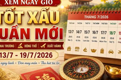 Xem ngày giờ tuần mới 13/7 - 19/7/2026: Gợi ý giờ đẹp xuất hành, khai trương, động thổ hút may mắn và tài lộc