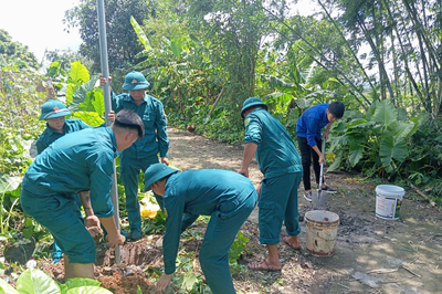 Quảng Ninh: Ban CHQS xã Quảng Tân chung sức giúp nhân dân khắc phục hậu quả sau bão số 1