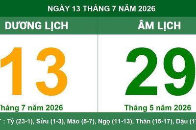 Lịch âm dương ngày 13/7/2026: Giờ hoàng đạo và lưu ý phong thủy cho ngày mới