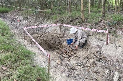 Phát hiện hầm chứa vật liệu nổ trong rừng tràm ở Huế