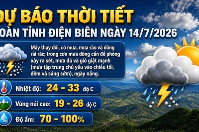 Bản tin Dự báo thời tiết ngày 14/7/2026