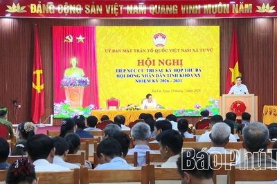 Tổ đại biểu số 6 HĐND tỉnh tiếp xúc cử tri xã Tu Vũ
