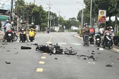 Tai nạn liên hoàn giữa xe khách, xe máy và xe đạp điện khiến một người tử vong