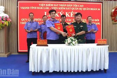 Viện Kiểm sát quân sự Quân đoàn 34 và Viện Kiểm sát nhân dân tỉnh Đắk Lắk ký kết Quy chế phối hợp