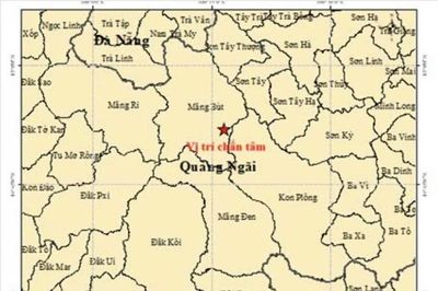 Động đất độ lớn 3,8 tại xã Măng Bút, Quảng Ngãi