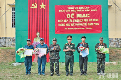 Gia Lai: Nâng cao khả năng tác chiến của xã Phù Mỹ Đông trong khu vực phòng thủ