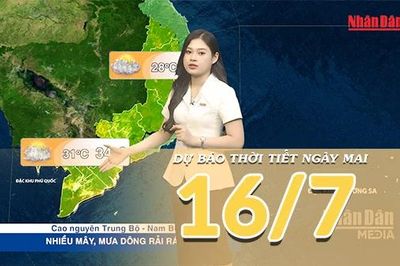 [Video] Dự báo thời tiết đêm nay và ngày mai ngày 16/7/2026: Bắc Bộ có mưa dông trở lại
