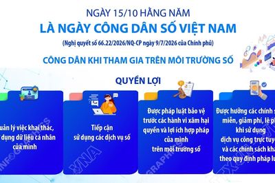 Ngày 15/10 hàng năm là Ngày Công dân số Việt Nam