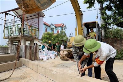 Hà Nội: Chủ động bảo vệ đê Đô Tân trước những tình huống lũ lớn