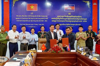 An Giang tiếp nhận 3 hài cốt liệt sĩ từ tỉnh Preah Sihanouk