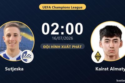 TRỰC TIẾPTrực tiếp Sutjeska vs Kairat Almaty: Đội hình xuất phát