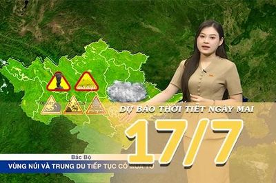 [Video] Dự báo thời tiết đêm nay và ngày mai ngày 16/7/2026: Bắc Bộ tiếp diễn mưa lớn, Trung Bộ và Nam Bộ ngày nắng, chiều tối có mưa dông