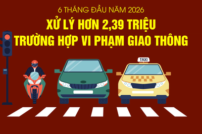 6 tháng đầu năm 2026: Xử lý hơn 2,39 triệu trường hợp vi phạm giao thông