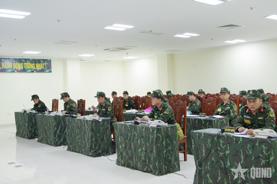 Bộ CHQS tỉnh Quảng Ninh hoàn thành diễn tập Chỉ huy - Cơ quan 1 bên, 1 cấp trên bản đồ