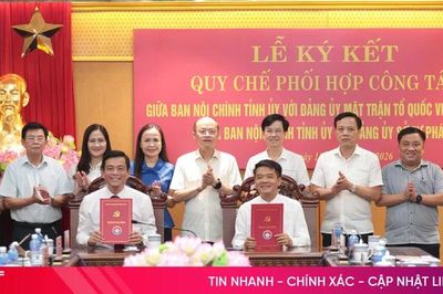 Ban Nội chính Tỉnh ủy ký kết 2 quy chế phối hợp với Ủy ban MTTQ tỉnh và Sở Tư pháp