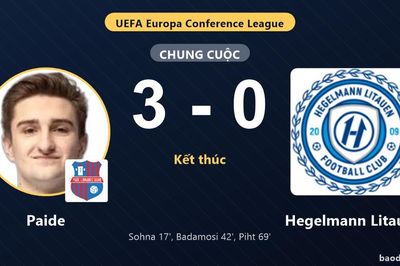 Paide thắng đậm Hegelmann Litauen ở vòng loại Conference League