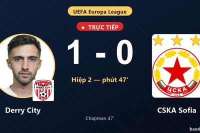 TRỰC TIẾPTrực tiếp Derry City vs CSKA Sofia: Derry City mở tỷ số