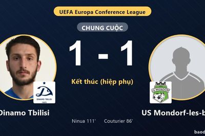 Bàn gỡ phút 111 giữ Dinamo Tbilisi và US Mondorf-les-bains cân bằng