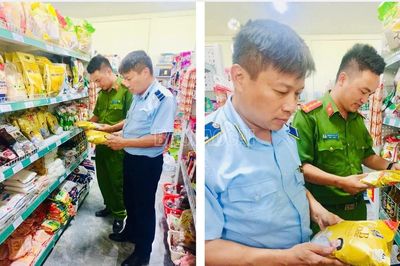 Công an xã Cảm Nhân phối hợp phát hiện, xử lý hộ kinh doanh bán thực phẩm nhập lậu