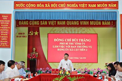 Phó Bí thư Tỉnh ủy Lâm Đồng Bùi Thắng làm việc với xã Cát Tiên 2