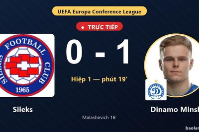 TRỰC TIẾPTrực tiếp Sileks vs Dinamo Minsk: Dinamo Minsk mở tỷ số