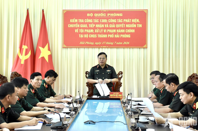 Kiểm tra Công tác 1389 tại Bộ CHQS TP Hải Phòng và Bộ tư lệnh Vùng Cảnh sát biển 1