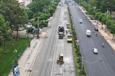 Đồng Nai: Gấp rút khắc phục mặt đường xuống cấp trên Quốc lộ 14