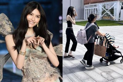 Siêu mẫu nội y Hà Tuệ được bắt gặp xuất hiện cùng quý tử