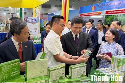 Gian hàng Thanh Hóa tham gia Hội chợ Thương mại Việt - Lào 2026 thu hút sự quan tâm