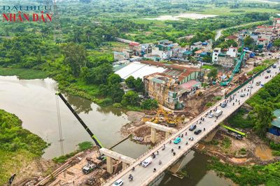 Hà Nội: Cây cầu huyết mạch tại cửa ngõ phía Tây Hà Nội đang dần hình thành